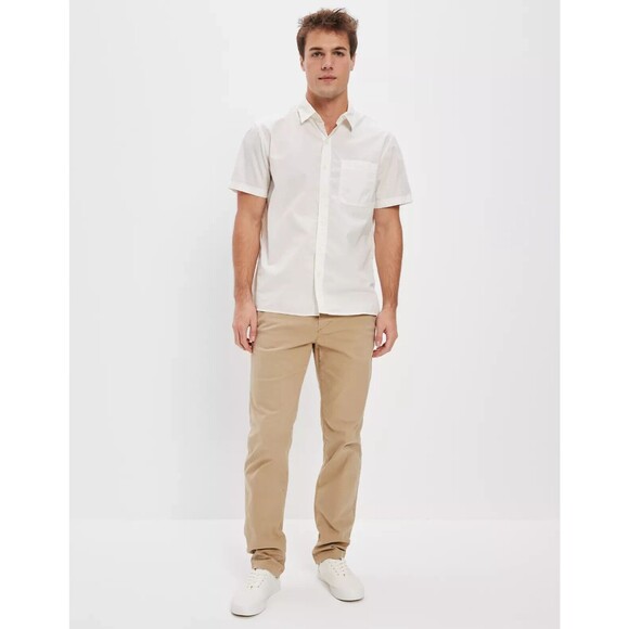 American Eagle Lived-in Khaki Pants  Mens 32 x L35  Flex Chino Athletic Straight - Picture 1 of 14